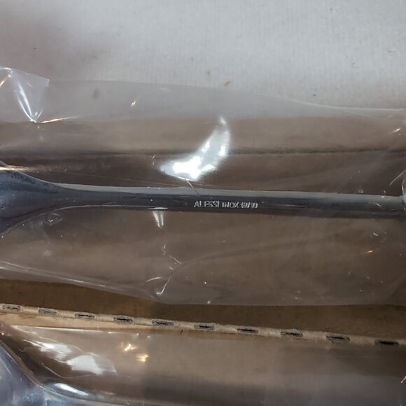 Alessi Marcel Wanders 2 Set Silver Soft Boiled Egg Opener Spoons 2015 MW20S2 - Picture 7 of 10